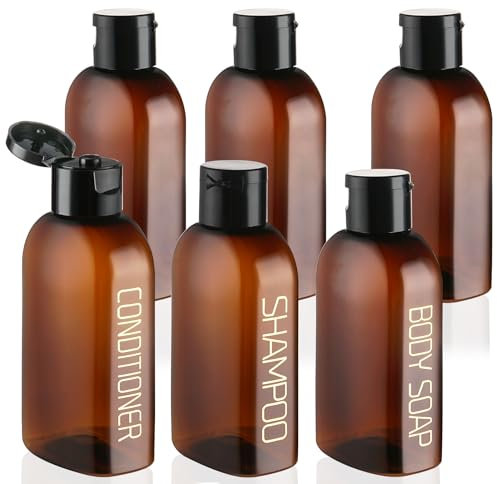 Cosywell Lot de 6 bouteilles de voyage pour articles de toilette - Bouteilles de shampooing de voyage approuvées par la TSA - Flacons de voyage vides anti-fuite avec bouchon à rabat