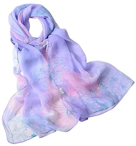 Schal Weicher langer Frauen-Verpackungs-Chiffon-Schal-Schal-Damen-Schal Mode-Schal Mulltuch Schal Erwachsene (Purple, One Size)