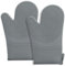 Hovico Silikon-Ofenhandschuhe, hitzebeständig, 29,5 cm, BPA-frei, weiche Backhandschuhe, rutschfeste Griff-Ofenhandschuhe mit weichem Baumwollfutter, für Küche, Kochen, Backen, Grillen, 2 Stück, Grau