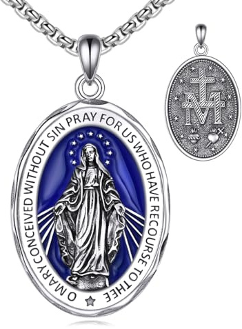 YFN Religiöse Beschützer Halskette Sterling Silber Anhänger Schmuck Geschenk für Herren Damen