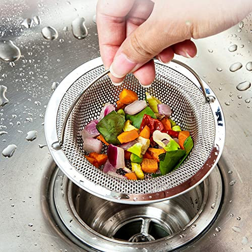 1 filtre evier cuisine, Grille evier cuisine avec poignée de transport, Acier inoxydable bonde evier cuisine, Protection contre le blocage, Diamètre extérieur 11cm, diamètre intérieur 8cm, hauteur 2cm