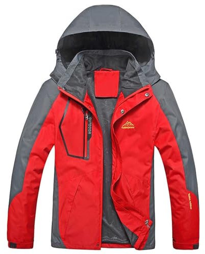 Herren-Kleiderjacke, Polyester, einlagig, Wanderhemd, mit Weste, rot, XXXXXXXXL