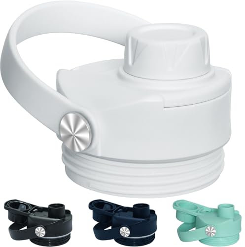 Verbesserter Becherdeckel für Yeti-Kappen-Ersatz, 30,5 cm, 45,7 cm, 66 ml, 1020 ml, großer Griff für Rtic-Deckelzubehör, leicht zu entfernende Dichtung, weiß