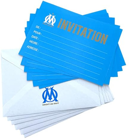 OLYMPIQUE DE MARSEILLE 6 x Einladungskarte + Umschlag OM – offizielle Kollektion