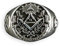 Fly Style Siegelring aus 925er Sterling-Silber - Freimaurer, Ring Grösse:23.2 mm