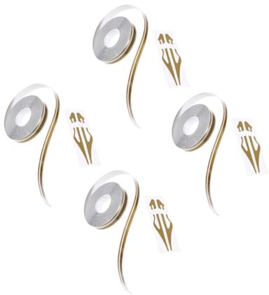 Gatuida 4 Pezzi Di Nastro Adesivo Per Auto Vernice Dorata Per Veicoli 980 X 1 2 Cm