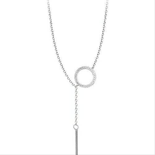 geometrische Halskette aus 925er sterlingsilber mit runder quaste für Damen, edles schmuckzubehör
