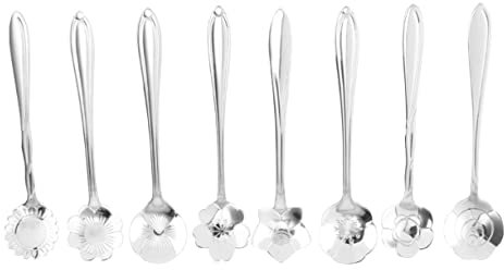 Alipis 8St Blumenförmiger Löffel schnittschutzbeinlinge küchengadget kühlschrank gadget kaffeemesslöffel gadget küche kaffelöffel Kaffeelöffel Löffel Besteck Küchenlöffel Teelöffel Silver