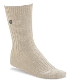Birkenstock Calza in cotone a costine Beige e Bianco 36-38