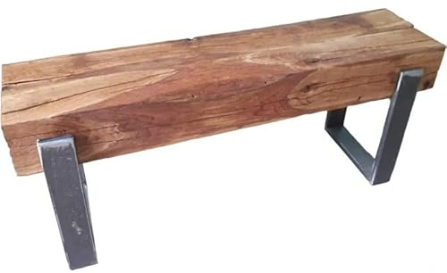 Tv Tisch, Sitzbank, Holzbank, Zwei Strahl, Zwei Balken, Eichenholzbalken, Tisch, Holztisch, Balkenbank (Länge 200cm)