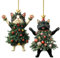 Schwarze Katze Weihnachtsschmuck, Schwarze Und Weiße Katze, Weihnachts Anhänger Schwarze Katze, Niedlicher Katzen-Weihnachtsbaum-Hängeanhänger, Weihnachtsbaum Dekoration, Hängedekoration Auto Neujahr