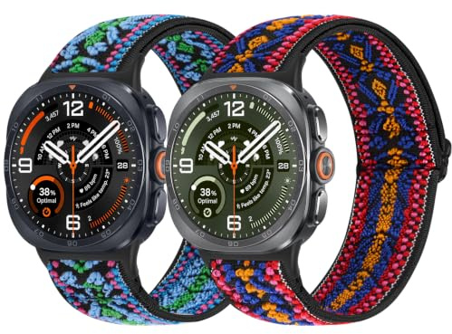 Elastic Watch Strap Only Compatible wirh Samsung Galaxy Watch Ultra 2(2026) Stretchy Nylon Soft Strap Breathable Replacement Wristband for Galaxy Watch Ultra 2/1 47mm(2026/2025/2024) for Women Men