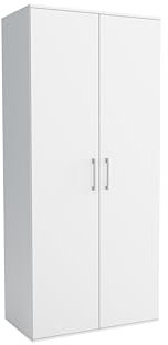 Brent - Kleiderschrank Klein Harrow 1, Mehrzweckschrank 80 cm Breit, Kleiderschränke 180 cm Hoch, Schlafzimmerschrank, Allzweckschrank, Garderobenschrank, Kleiderschrank - Weiß