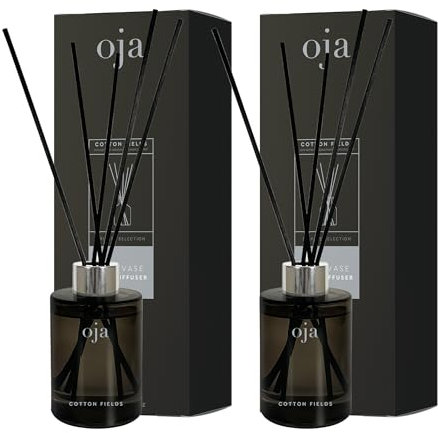 Oja Duftvasen Reed Diffuser Im Eleganten Design Cotton Fields (2X 100 ml)