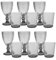 Set 12 Bicchieri 6 acqua 6 vino calici con piede in Vetro trasparente grigio fumé da tavola Eleganti Stile Raffinatezza in casa per Ogni Tavola e Occasione bar hotel ristorante