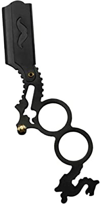 SKISUNO Doppelring Rasierer Halter aus Edelstahl für Herren ohne Klinge Praktischer und Sicherer Rasiermesser Ständer für Friseurzubehör Zuhause und Barber Profis