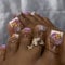 GlamRays 24 Pieces French Tip Toe Nail Stickers Short Square False Toe Nails Gold Butterfly Design For Women