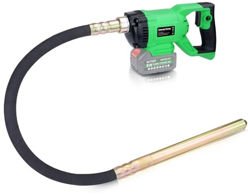 Akku Betonrüttler Kompatibel mit Makita 18V-Akku, 850W Bürstenlos Betonverdichter Betonwerkzeuge mit 1,5 m Schlauch, 35mm Rüttelflasche mit Verriegelungsknopf(Ohne Batterie)