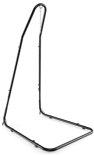 GOPLUS Soporte de Sillón Colgante, Ajustable en Altura de 195-236 cm con Marco de Metal Resistente, Soporte para Columpio Hamaca para Interior y Exterior con Gancho y Cadena de Metal, Carga 150 kg