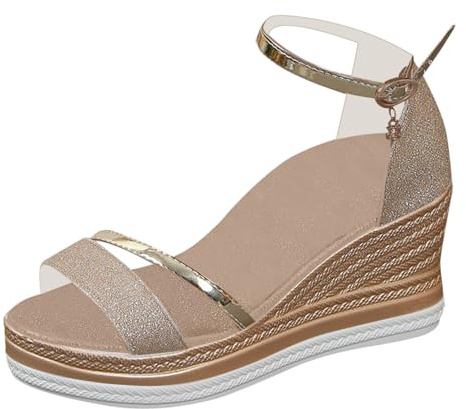 Uwdiohq Sandales Femme Confortable Compensées À Brides Scintillantes Pour Femmes Randonnee Orthopedic Sandals Chaussures Talon Semelle Voute Plantaire Pieds Larges Orthopédiques Cuir Chaussure