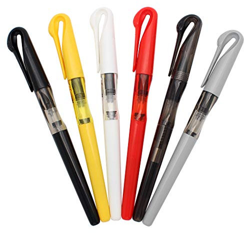 Gullor Fountain Pen Swan Design, Fine Nib, Hidden Nib, Set of 6 Colors, Style 2