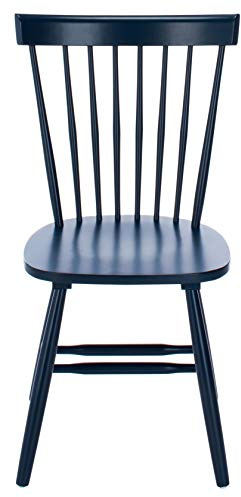 SAFAVIEH Furniture - Parker Spindle Dining Chair Set of 2 - Navy - Solid Wood - Classic Windsor Design - Ideal for Dining Room, Kitchen, 17.3 Seat Height (AMH8500H-SET2)