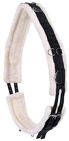 ARBO-INOX - Longiergurt - beidseitig einstellbar - mit Kunstfell - farbig (Pony, Schwarz)