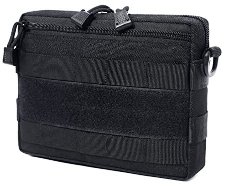 Azarxis Tactical Pouch Molle EDC Pouches Utility Admin Tools Bag Military Gadget Waist Pack Belt Pouch for Hunting Hiking Camping (Black)