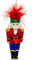 SIKORA Nußknacker mit Federschmuck besondere Weihnachtskugel Glas Christbaumschmuck Deko Figur Weihnachten Anhänger Ornament - Meisterstücke - BS712, Variante:rot - blau -grün