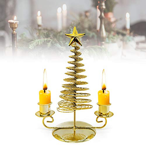 HOTLIKE Kerzenleuchter Weihnachten Deko, Kerzenständer Metall Kerzenhalter, Weihnachtsdeko Candle Holder, Kreativ Kerzenhalter Stabkerze Weihnachtsbaum Desktop-Dekoration