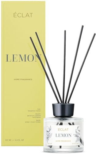 ÉCLAT Lemon Raumduft - langanhaltender Lufterfrischer mit hochwertigen Inhaltsstoffen - 130 ml - mit Filzstäbchen