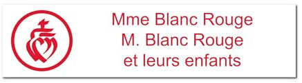 Plaque gravée pour nom et numéro boîte aux lettres Vendée autocollante 10x2,5cm personnalisée 1 à 3 lignes Blanc écriture Rouge