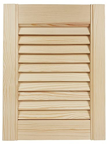 DecoMeister Puerta de Lamas Tipo Persiana de Lumbrera de Celosía de Madera Maciza de Pino Para Armarios Frente de Mueble con Listones Abiertos de Dimensiones 294x395 mm Producto Individual