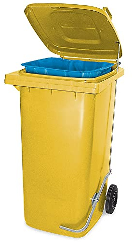 BRB Müllbehälter mit Fußpedal u. Klemmring, 240 Liter (gelb)