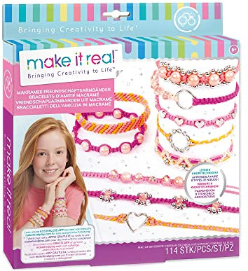 Make It Real 2901318 DIY Makramee Freundschaftsbänder, Bastelset für Kinder, Schmuck selber Machen, multicolor