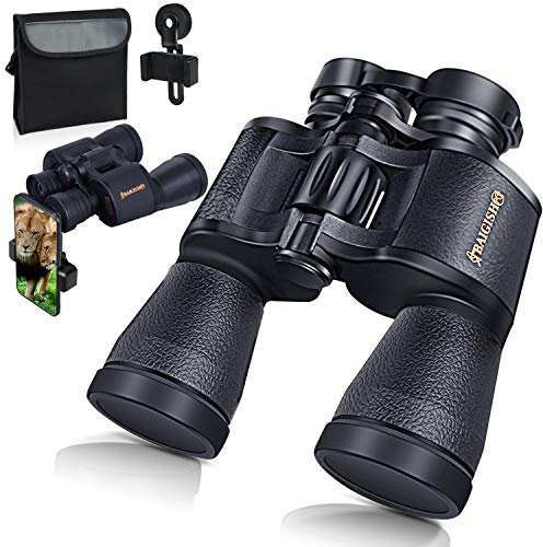 20x50 Binoculars for Adults with Phone Adapter-HD Professional Binoculars for Bird Watching Travel Stargazing Concerts Sports-BAK4 Prism FMC Lens-with Phone Adapter Strap Carrying Bag