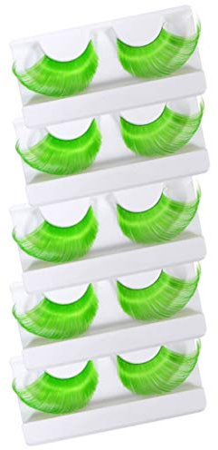 Make-up Wimperntusche 5 Paar Gef?lschte Farbige Wimpern Halloween Make- Up Künstlicher Wimpern Langes Dramatische Party Wimpern für Frauen Grün Falsche Wimpern