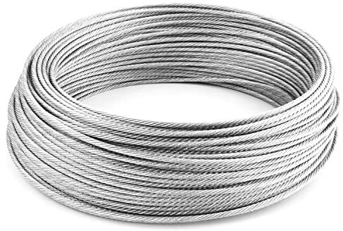 6 mm Thick Wire Rope Wire Cable Galvanised Steel Rope (6 mm x 50 metres / 164.04 ft)
