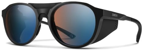 SMITH Optics Venture Sunglasses – Shield Lens Performance Sports Sunglasses for Skiing, Snowboarding, Snowsports & More – For Men & Women – Matte Black + Photochromic Copper Blue Mirror Lens