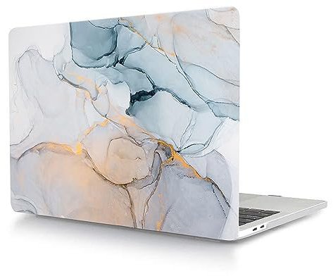 Hülle Kompatibel mit MacBook Pro 16 Zoll 2020 Freisetzung A2141 mit Touch Bar and Touch ID, Plastik Schützend Hartschale Snap Case für MacBook Pro 16 Zoll, Blauer Marmor