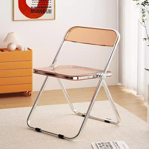 WestUx Transparente Acryl Klappstühle,Stapelbare Esszimmerstühle aus Kunststoff, Portable Event Stuhl für Schlafzimmer und Wohnzimmer,D,44x53x80cm(17x21x31inch)
