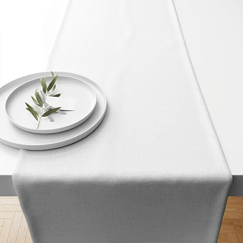 Ambiente Uni Tischläufer Baumwolle 100 40x150 cm Tischband Tischdecke Weiß