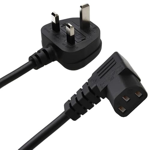 iSeventy9 3 Metres Power Cord 3 Pin UK Plug to Right Angle IEC C13 Cable (kettle lead) Black