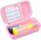 BOVKE Harter Reisekoffer Asthma-Inhalator, Inhalator-Abstandshalter für Kinder und Erwachsene, Masken, Inhalator-Halter Asthma-Tragetasche mit Netztasche für Medizin und anderes Zubehör, Rosa