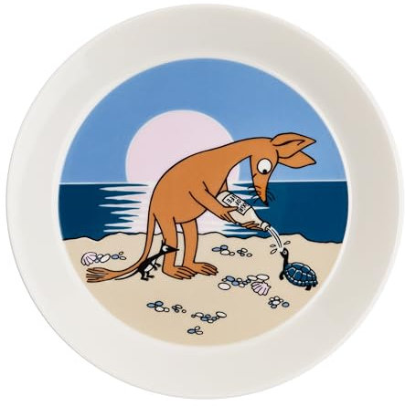 Arabia Mumin Teller Sniff aus Porzellan in den Farben: Blau, Beige, Braun, Durchmesser: 19 cm, Höhe: 2,8 cm, 1069398