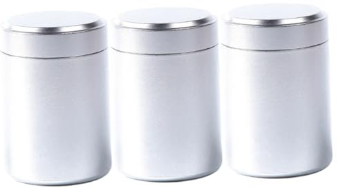 Cabilock 3 Piezas Lata De Almacenamiento Al Aire Libre Tarro De Galletas Recipientes De Té Herramientas Al Aire Libre Tazón De Azúcar Tarro De Dulces Tarro De Cafe Viajar Metal Lata Pequeña