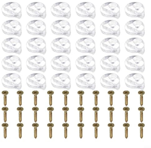 Praktische Glasschrank-Clips, 30 Sets, Kunststoffkonstruktion, hält 4 mm Glas fest