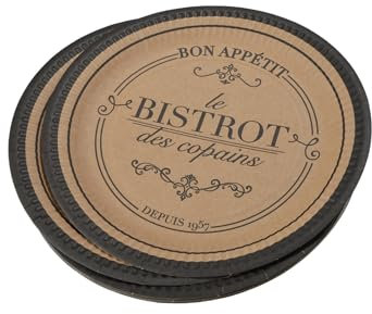 Homéa, Set de 10 Assiettes en Kraft D23 cm Bistrot