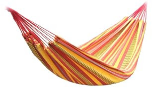 DOMOLETTI Hängematte Sunrise 220X160 | Hängematte ohne Gestell aus Natürliche Baumwolle | Einfaches Befestigen | Für Drinnen- -Garten-Outdoor-Camping | Hilft Stress und Anspannung zu Кeduzieren