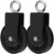 Block Umlenkrollen, Seilrolle mit U Haltebügel, 360° Kabel Pulley,für Seile DIY Gym Fitnessgeräte Kabelmaschine Drahtseilrolle, 2PCS